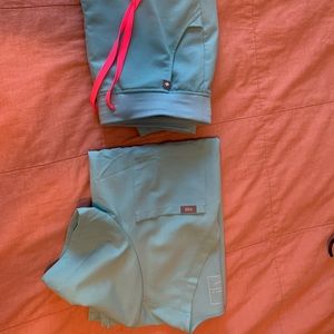 Figs Neon Blue Scrub Set